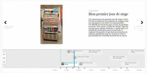 De retour en classe, l'élève explique les activités réalisées en projetant au tableau la photographie prise en magasin. Un échange d'expériences avec ses camarades permet d'identifier différentes techniques d'implantation des produits. {PNG}