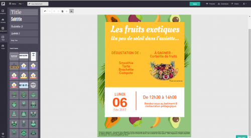 Capture d'écran : affiche réalisée avec Piktochart {PNG}